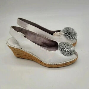 New Cruz'n Shoes Menorquinas USA Wedges Made In Spain White Leather EU 39 USA 8